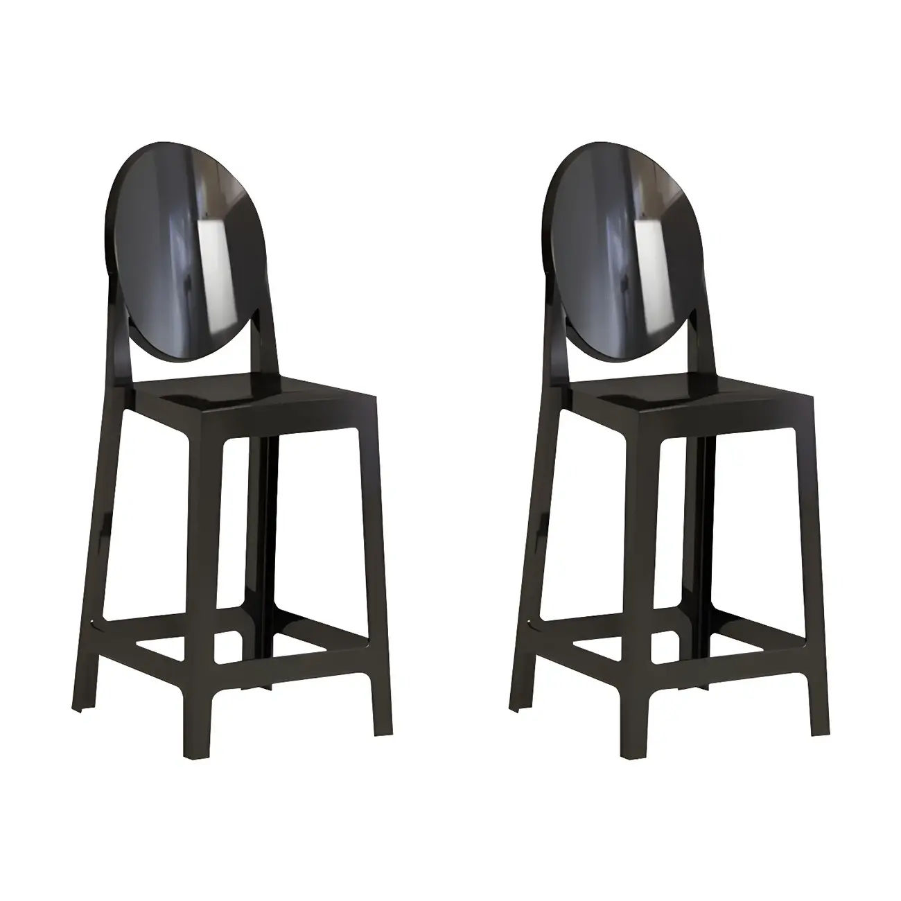Modern Acrylic Smooth Elegant Circular Backrest Bar Stool