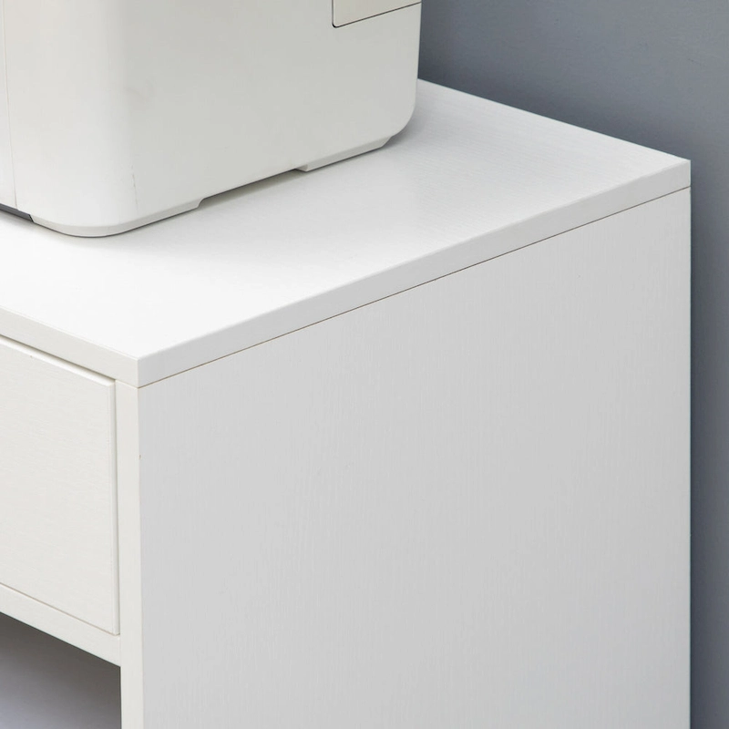 Mobile Printer Stand, Rolling File Cabinet Cart with Wheels, Adjustable Shelf, Drawer and CPU Stand, White