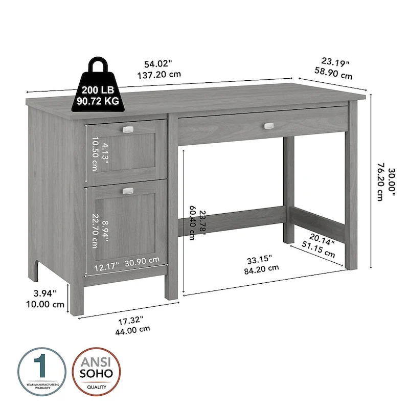 54 Computer Desk with Drawers