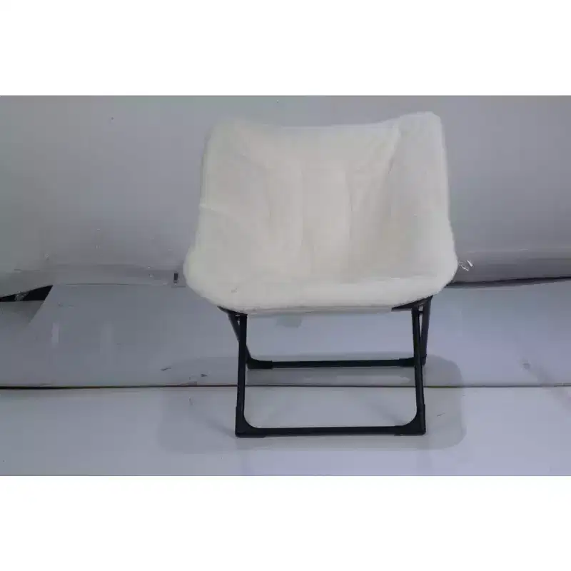 Saucer Chair, Lounge Chair - XL Foldable Faux Fur Floor Seat, Non-Slip Base for Stability, Accent Chair