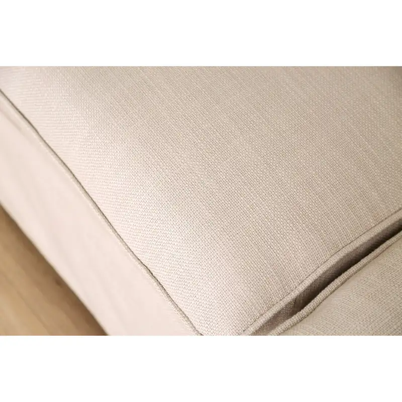 Grey Linen Skirted L-Shape Sectional Sofa - Right Facing