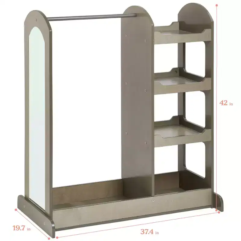 ECR4Kids Dress-Up Center with Mirror Costume Organizer, Montessori Furniture