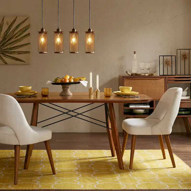 Upholstered Dining Side Chairs with Cutout Back Design