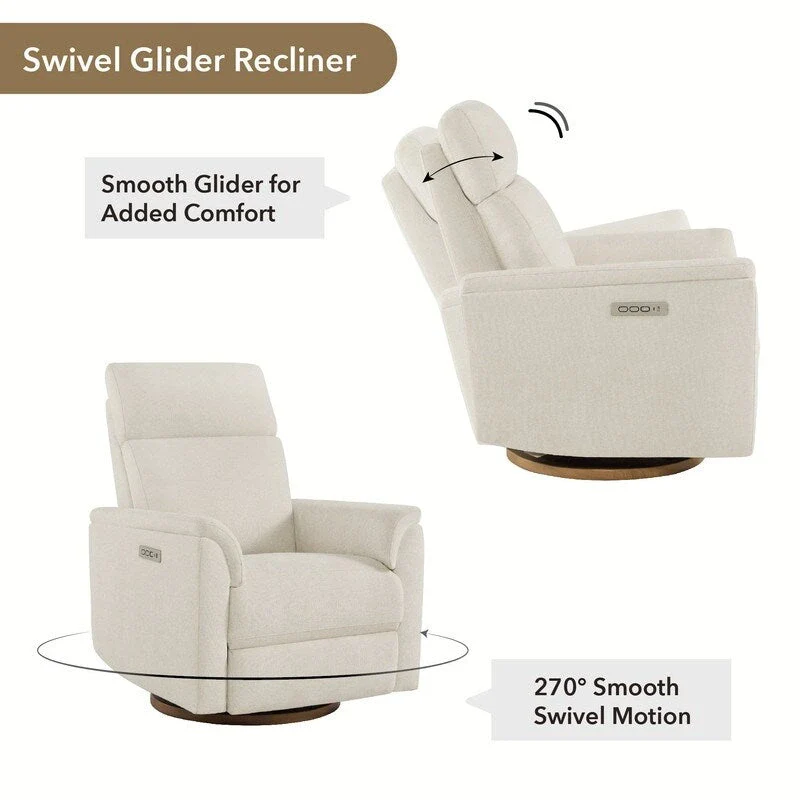 Maire Power Swivel Nursery Recliner Chair with Nightlight