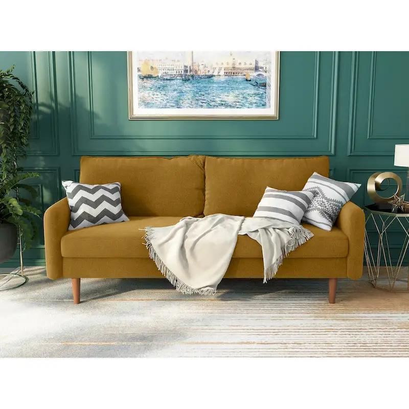 Velvet Square Arm Sofa - Multiple Colors, Contemporary Design, Seats 2-3