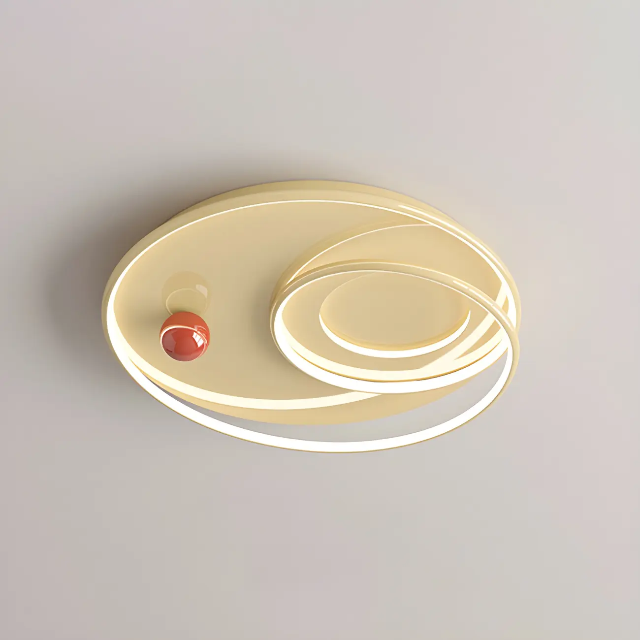 White Round Chic LED Dimmable Flush Mount Ceiling Light