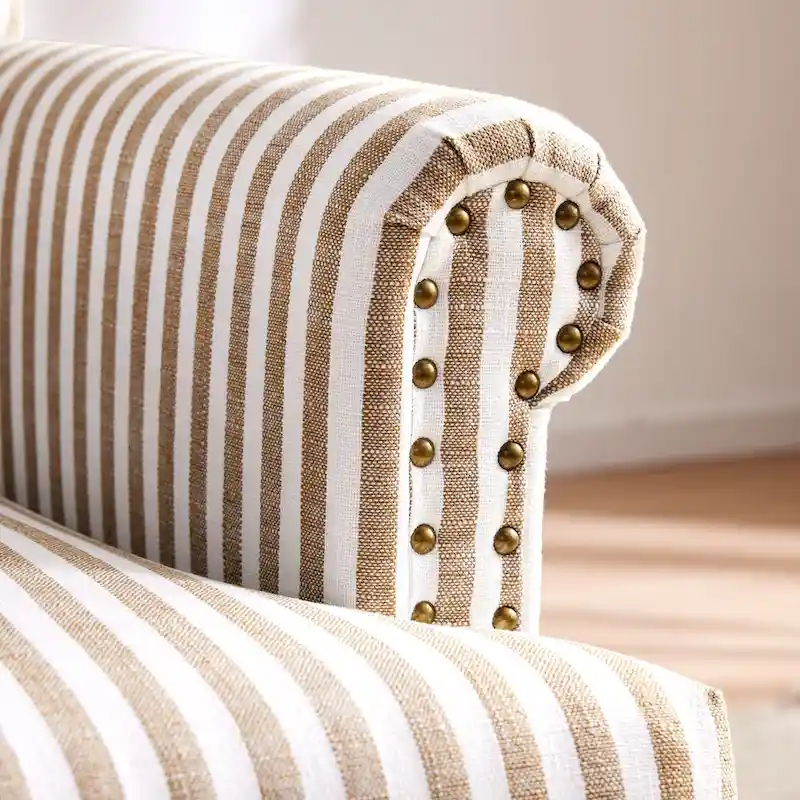 Rolled Armchair Accent Chair Set of 2 Blue/ Grey/ Brown