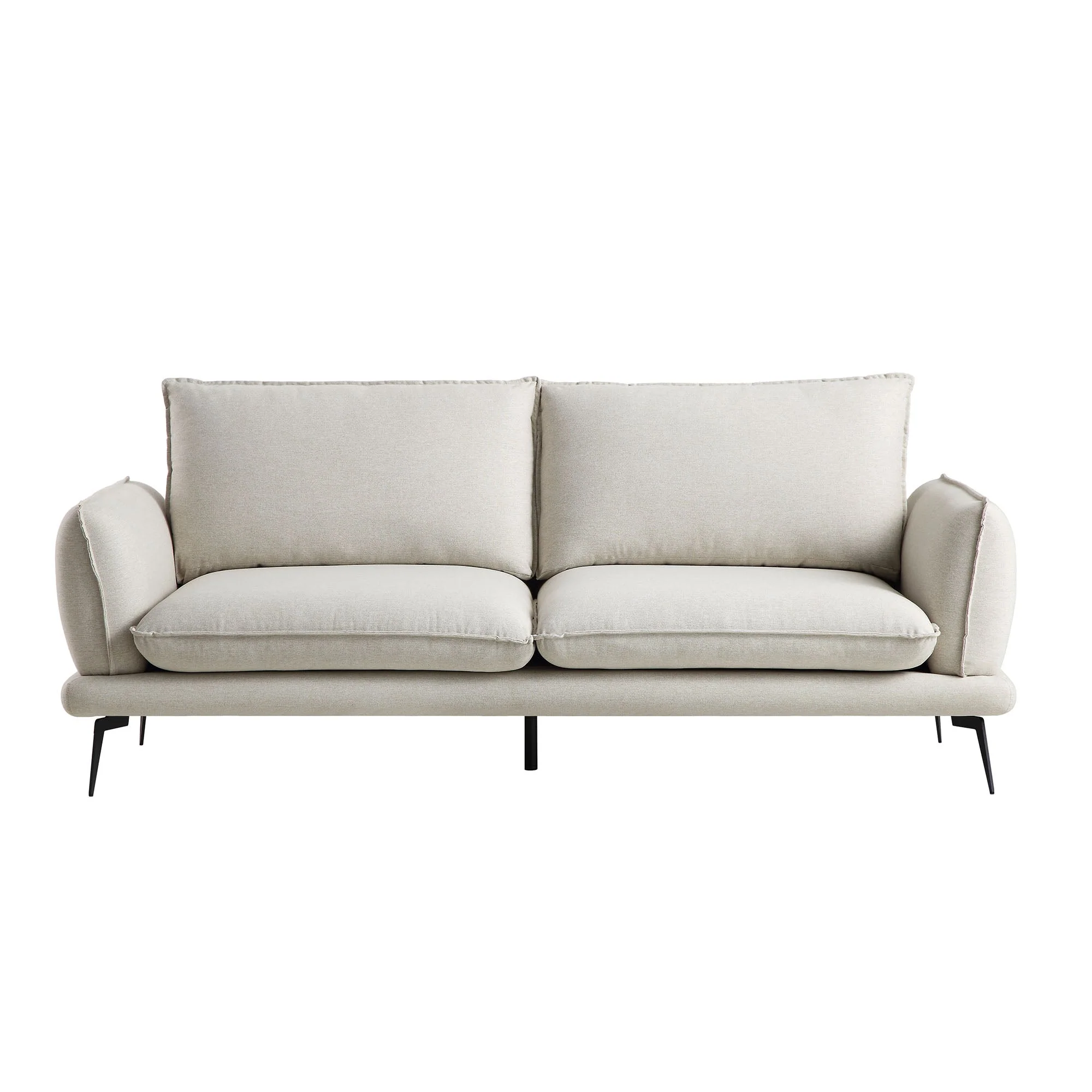 Oatmeal Fabric Sofa, 3-Seater