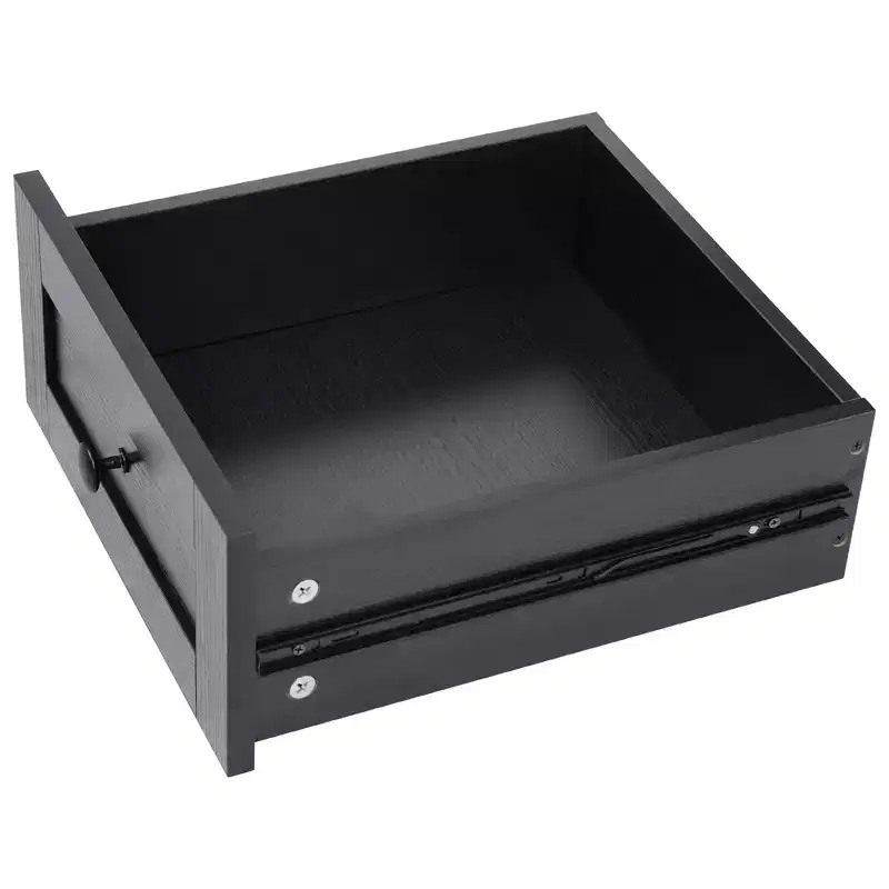 46.5 Farmhouse Kitchen Island with Power Outlet & Beaded Drape - Rolling Cart with Drop Leaf, 3 Drawers & Locking Wheels