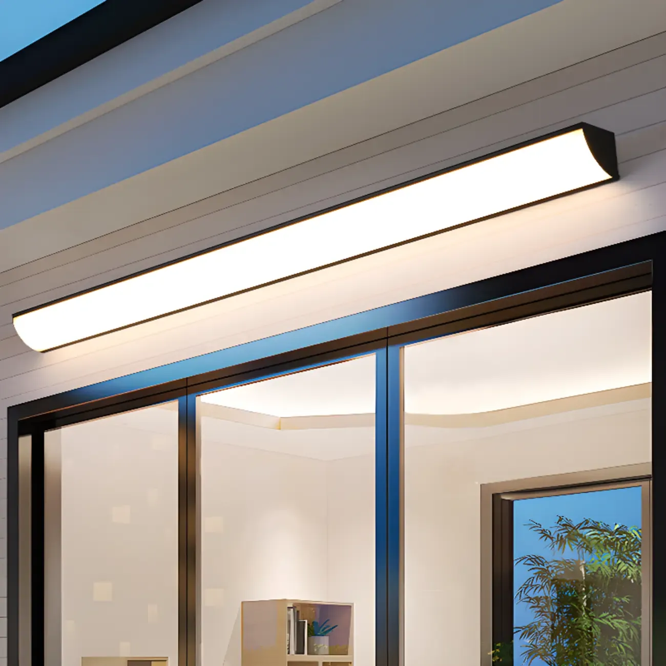 Minimalist Linear Metal White Acrylic Outdoor Wall Sconce