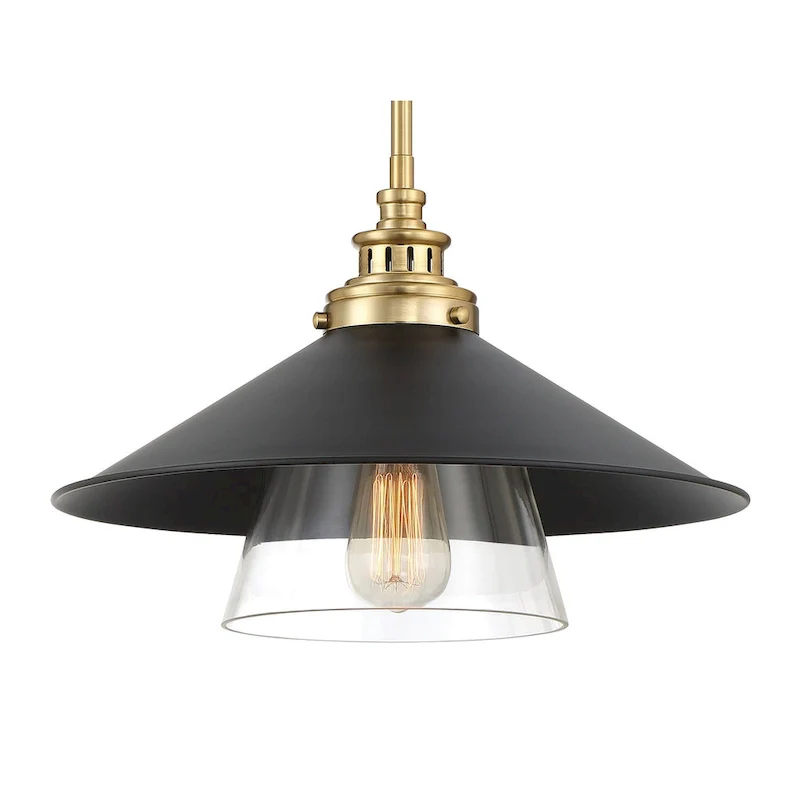 Minka Lavery Segan Coal And Soft Brass Pendant Light