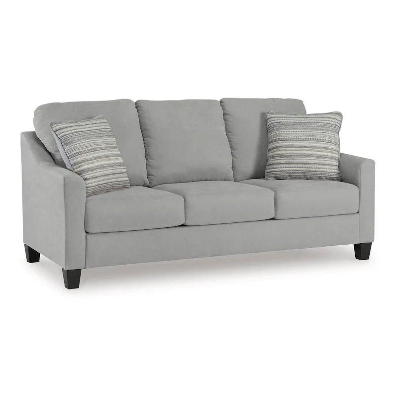 Queen Size Sofa Sleeper Bed, Gray, Bifold Memory Foam Mattress