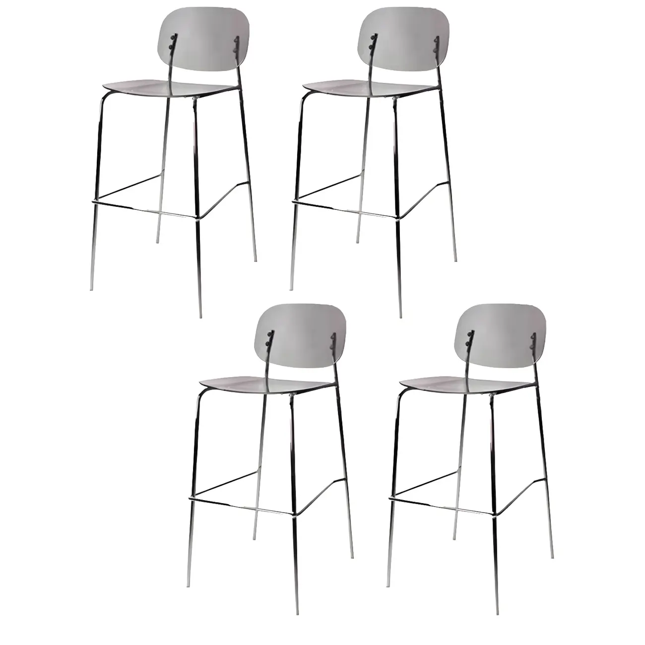 Scandinavian Square Seat Counter Height Acrylic Bar Stools
