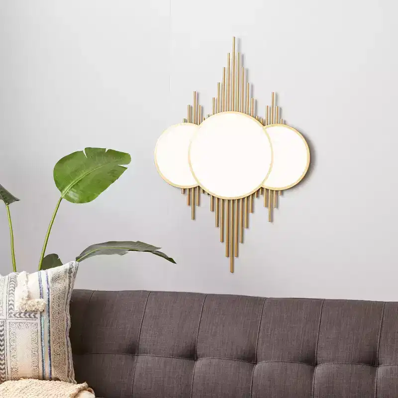 Contemporary Iron Wall Mirror Gold - CosmoLiving by Cosmopolitan: Round, No Assembly Required, 39"