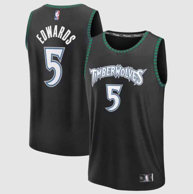 Minnesota Timberwolves Anthony Edwards Fanatics Black Fast Break Jersey - Classic Edition