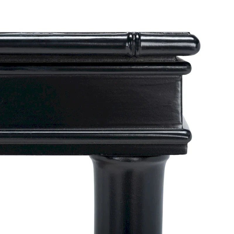 Modern Coastal Writing Desk with 1 Drawer - Bamboo-Inspired Wood Frame Office Furniture