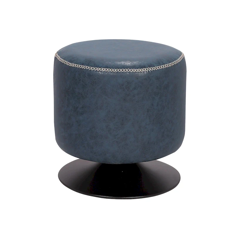 5305 Round Vintage Upholstered Ottoman