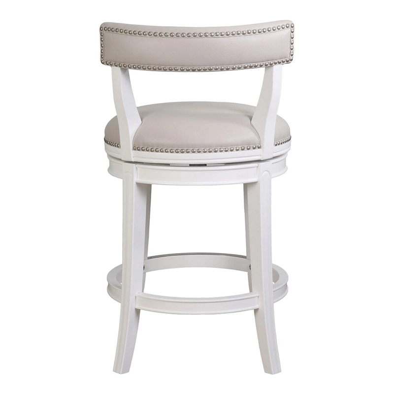 Pasha Wood Swivel Bar Stool with Upholstered Seat and Back
