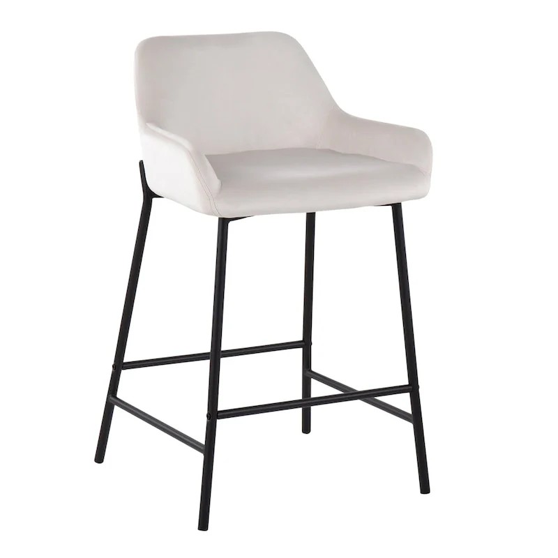 Carbon Loft Galotti Black Fixed-Height Upholstered Counter Stool - Set of 2