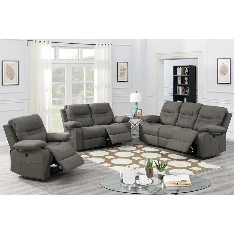 Breathable Leatherette Power Sofa