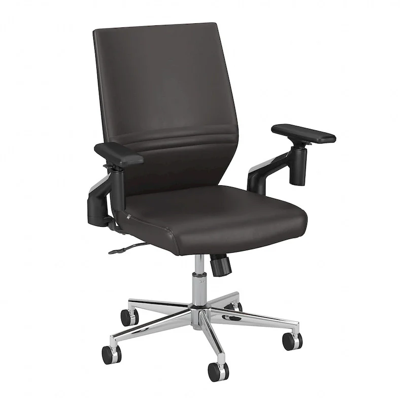 Cabot Mid Back Leather Office Chair by Bush Furniture