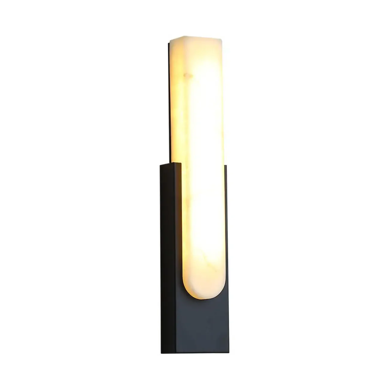 Modern White Stone Metal Wall Sconce Warm Light LED