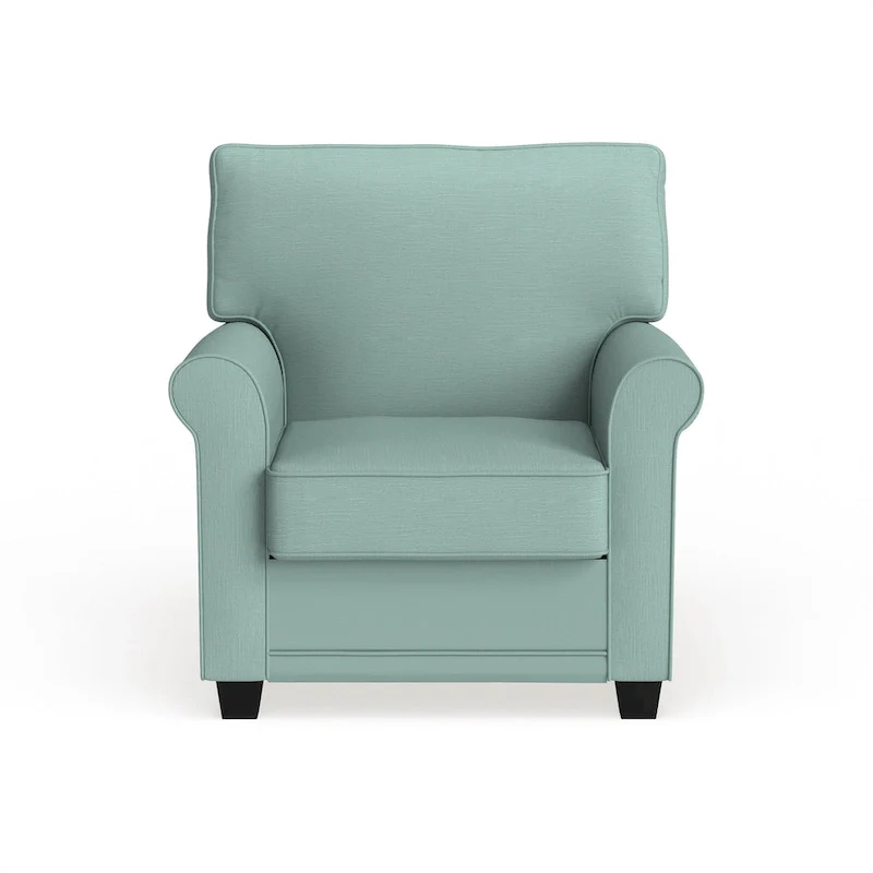 Charmayne Transitional Linen Padded Chair with Rolled Arms by Furniture of America