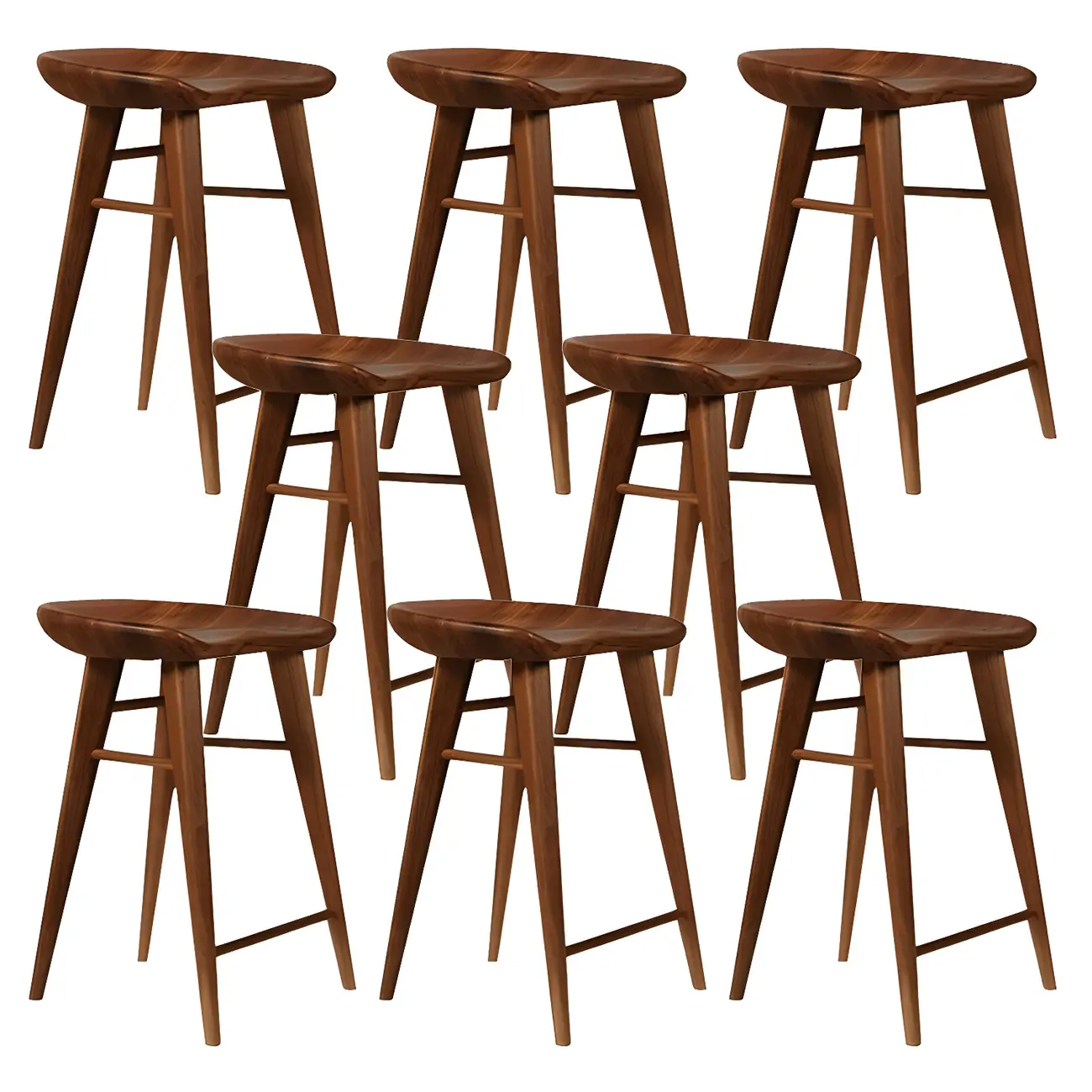 Counter Height Modern Wood Backless Bar Stool