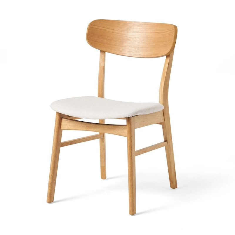 DINING CHAIR beautifully finished wood frame RUBBERWOOD LEGS UPHOLSTERED