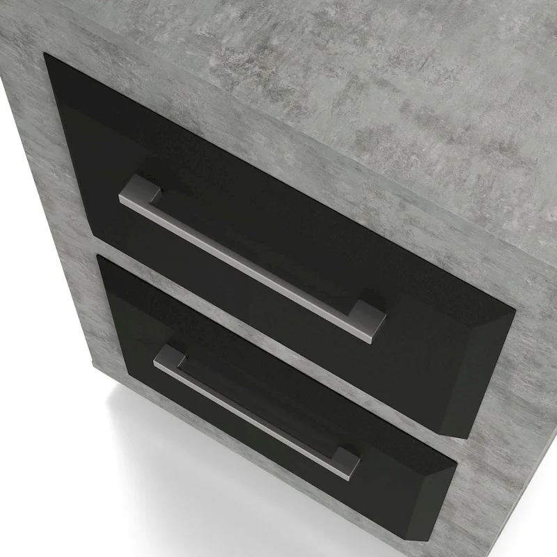 Urban Two-Drawer Mobile File Cabinet with Iron Bar Pulls