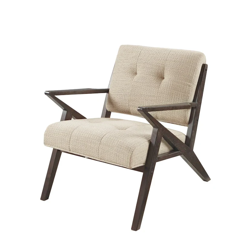Rocket Upholstered Arm Chair with Angled Wood Frame
