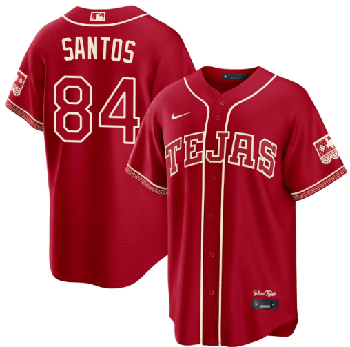 Winston Santos Texas Rangers Red 2026 City Connect Jersey