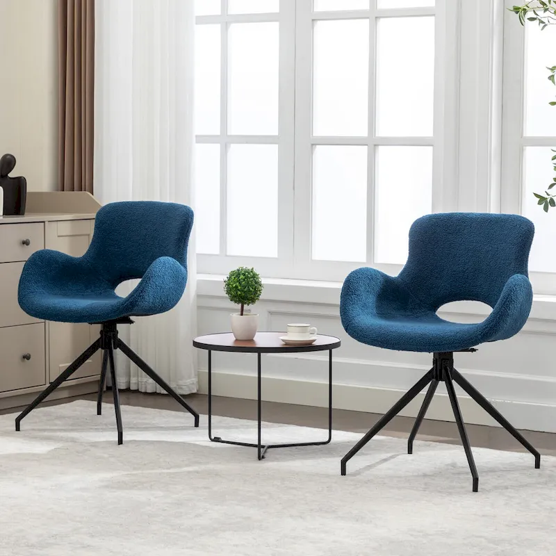 Swivel Dining Accent Chairs Set of 2 - N/A