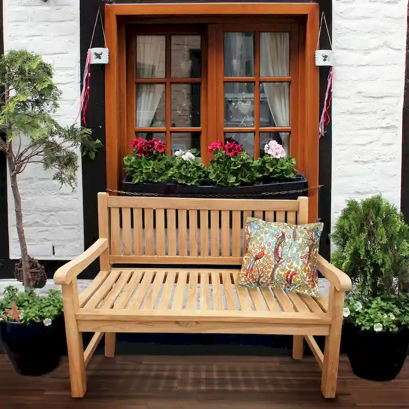 Seven Seas Teak San Juan Teak Wood Outdoor Patio Bench, 4 Foot