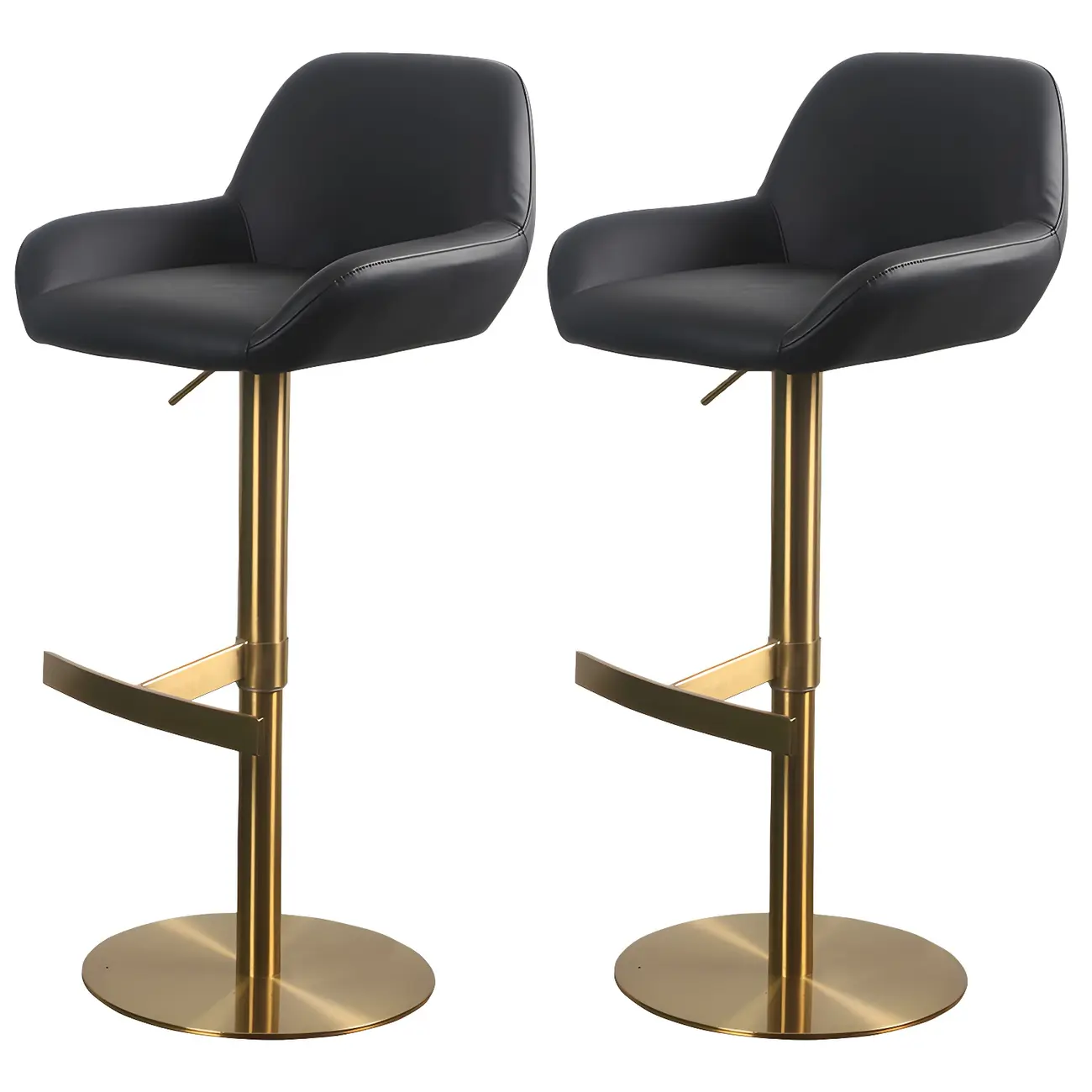 Glossy Metal Bucket Swivel Adjustable Bar Stools