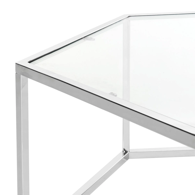 SAFAVIEH Kaycee Glass Chrome Hexagon Coffee Table - 36.2