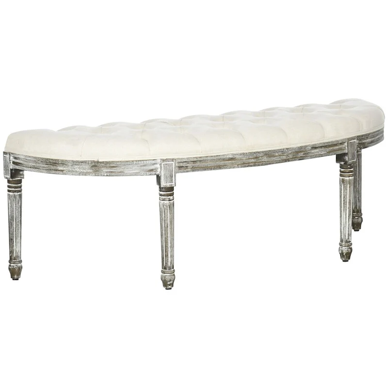 Semi-Circle End of Bed Bench with Tufted Design