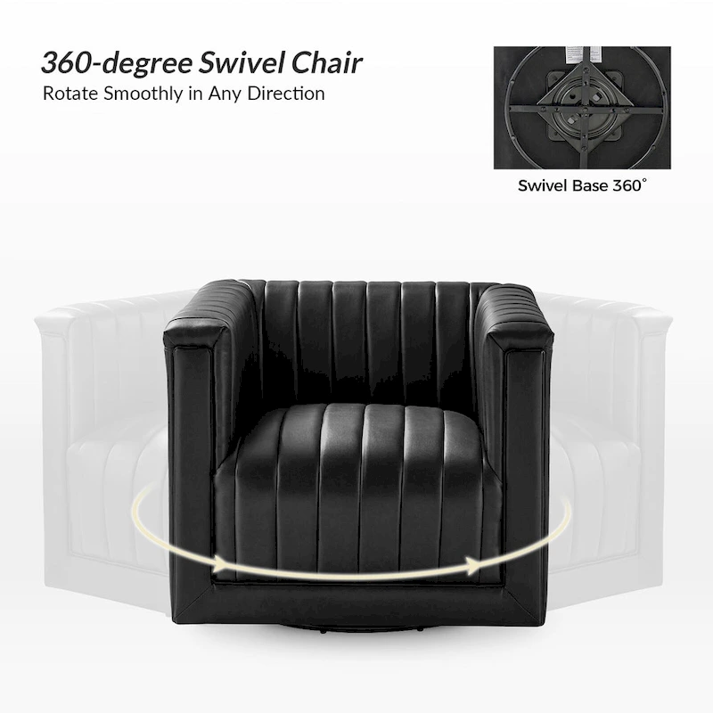 Esteban Modern Leather Upholstered Swivel Barrel Chair Set of 2 by HULALA HOME