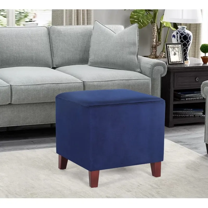 Adeco Square Ottoman Footrest Stool Small Fabric Bench Seat