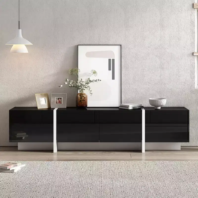 Modern TV Stand for TVs up to 80'' with High Gloss UV Surface-ModernLuxe