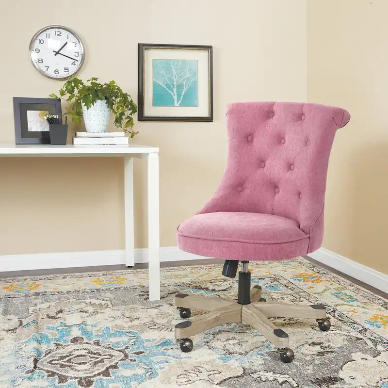 Tufted Home Office Chair with Adjustable Height