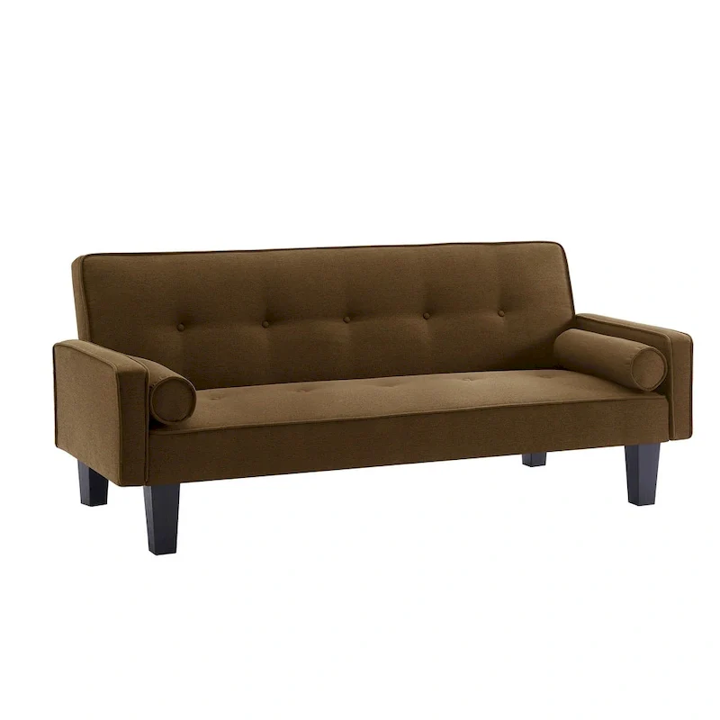 Linen Fabric Modern Convertible Sofa Bed with Removable Armrests