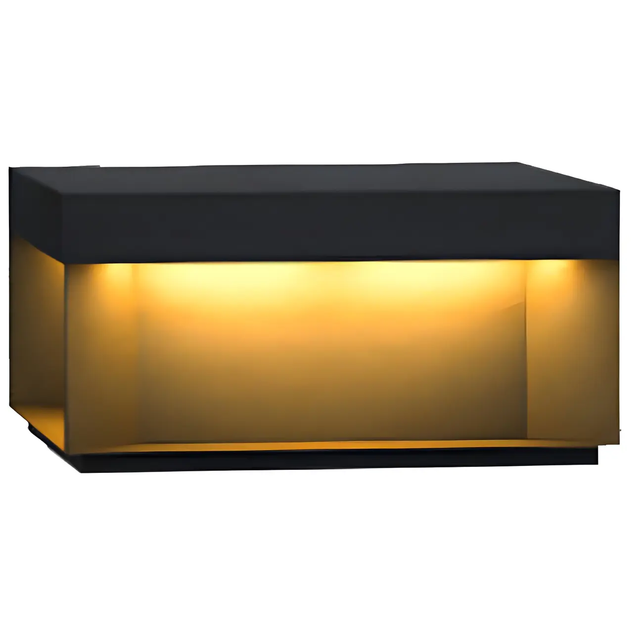 Modern Black Geometry Solar Outdoor Post Lights