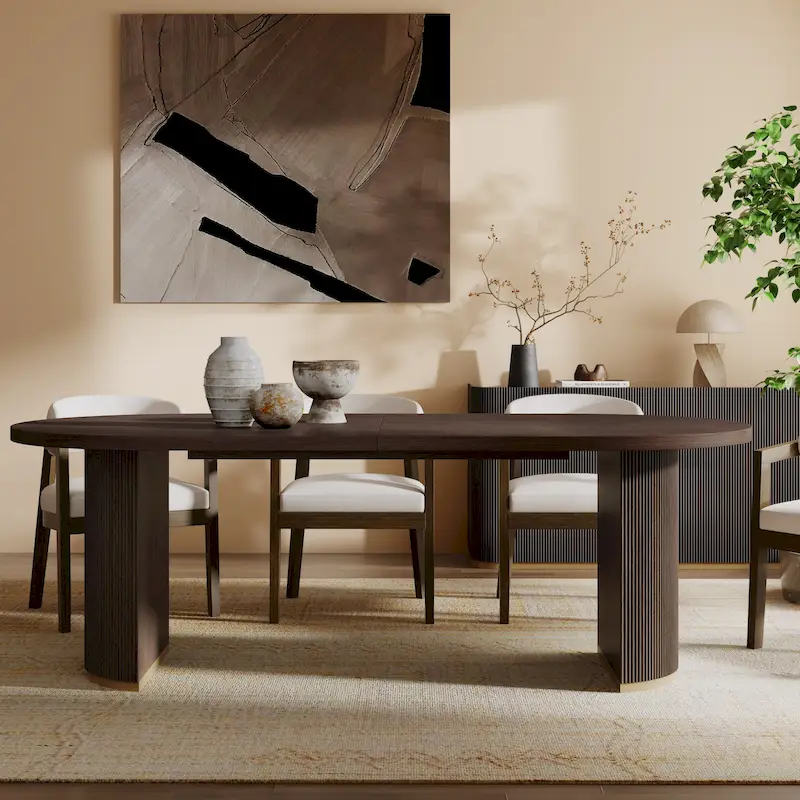 Modern Style Oval Wood Dining Table