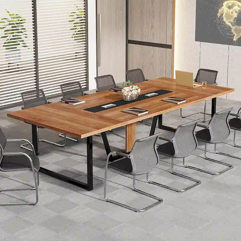 8FT Rectangular Conference Table for 8-10 – Brown