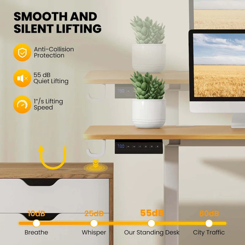 Costway 63 x 24 Inch Sit Stand Desk Height Adjustable Electric - See Details