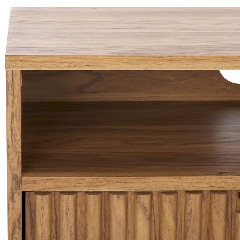 SAFAVIEH Alyse 2-Drawer 2-Shelf Entertainment Media Stand (Fits Up To 65  Flatscreen TV) - 60.4 In. x 15.6 In. x 24.8 In.