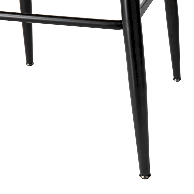 Glitzhome Modern Faux Leather Mixed Chenille Upholstered Swivel High Bar Stools