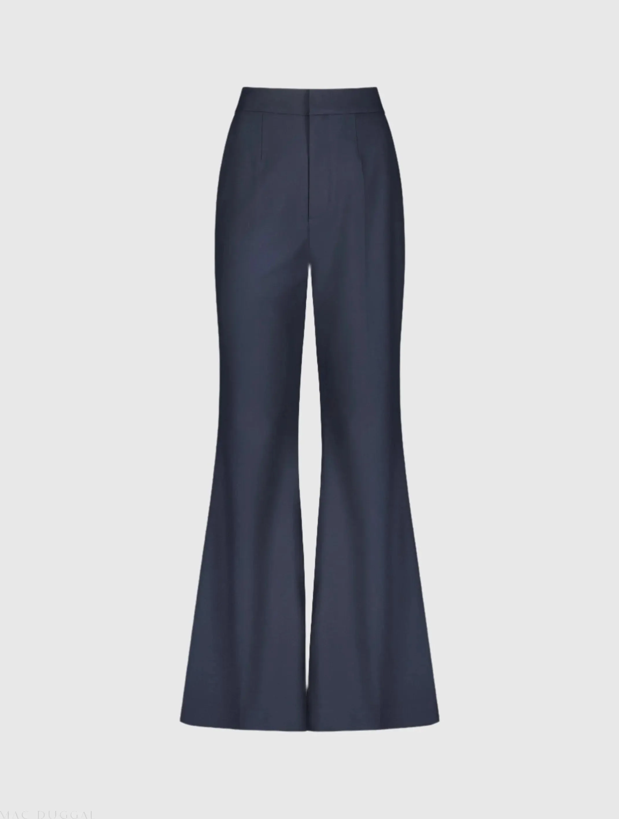 Navy Classic Crepe Flared Trouser Pant - FINAL SALE