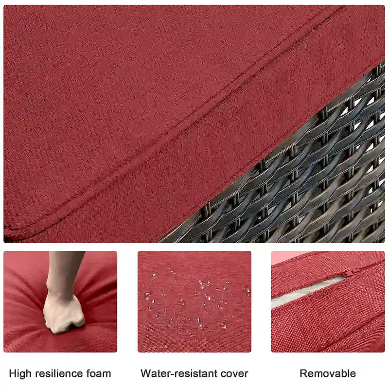 Pocassy PE Wicker Rocking Chair Swivel Chairs Glider Chair